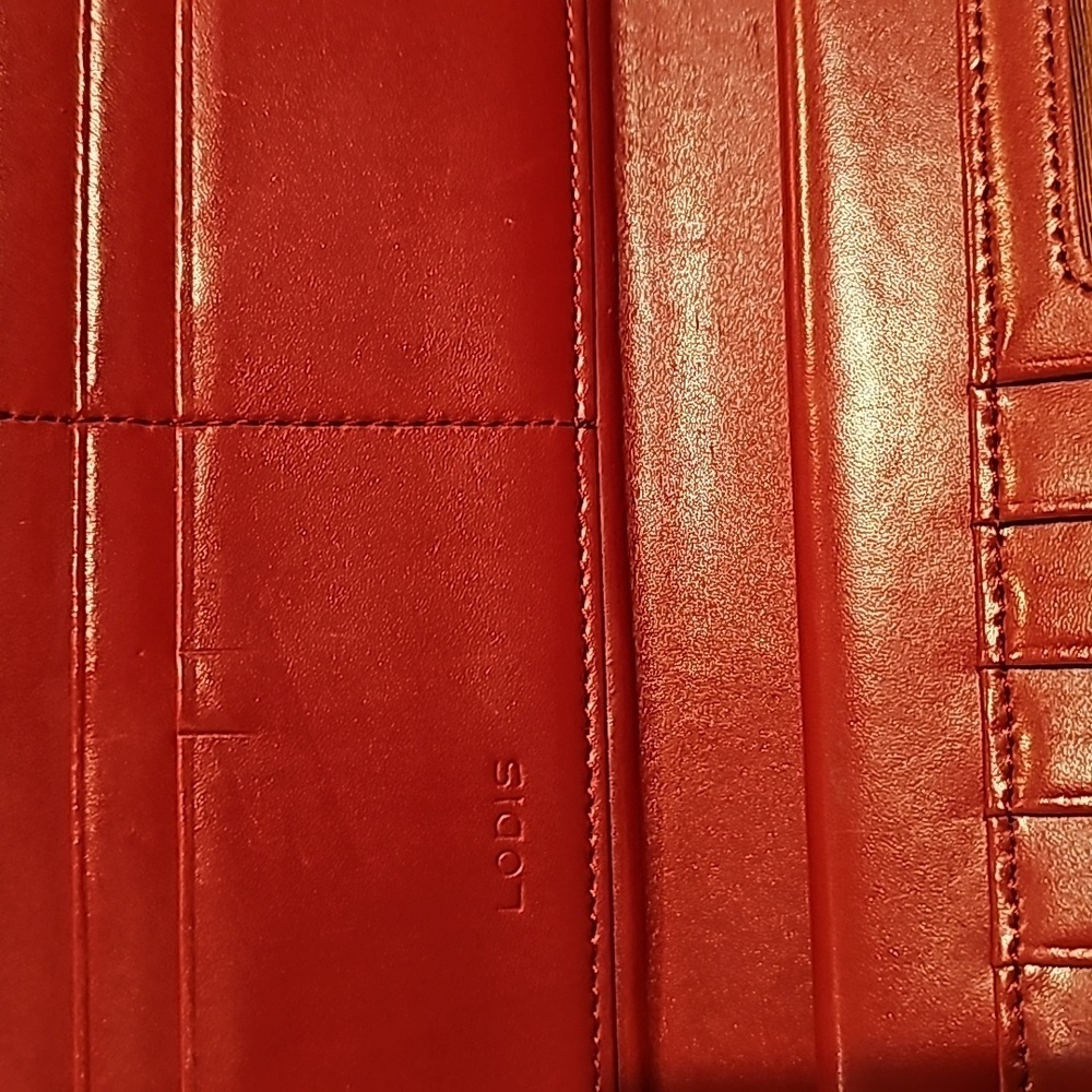 Lodis trifold black and red leather wallet very good condition - Picture 6 of 9
